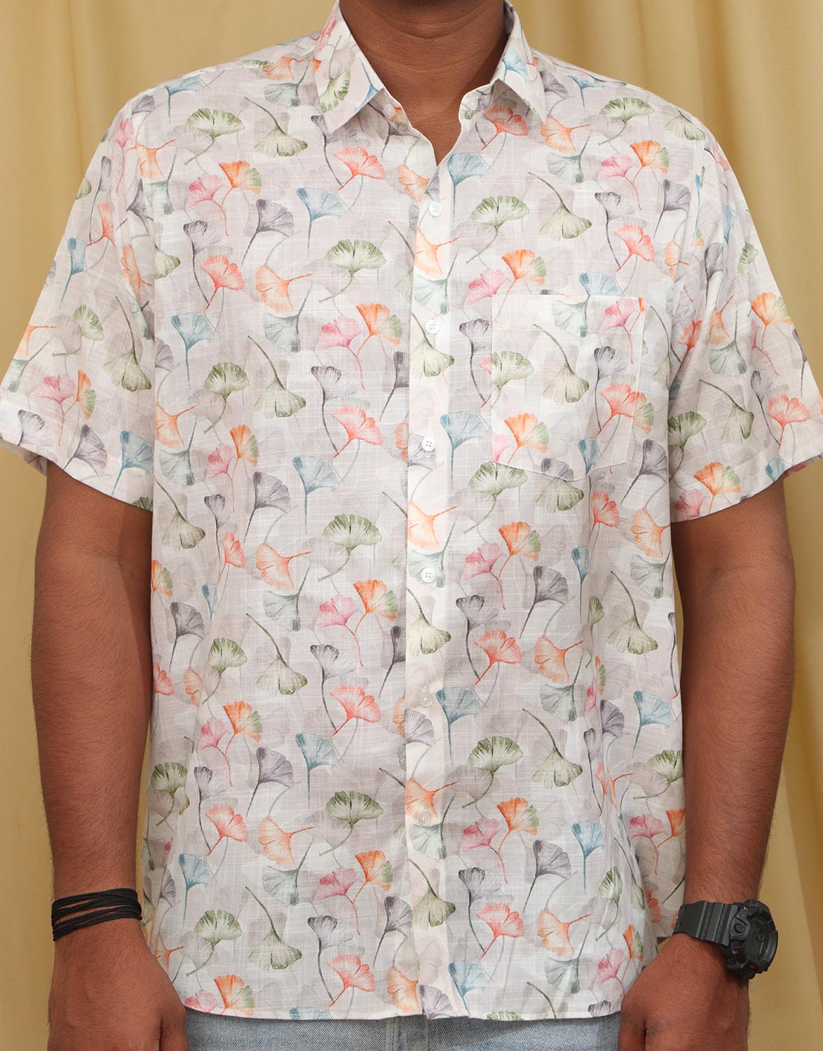 Vibrant Multicolor Wrinkle Free Cotton Linen Digital Printed Shirt - Luxurion World