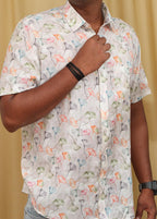 Vibrant Multicolor Wrinkle Free Cotton Linen Digital Printed Shirt - Luxurion World