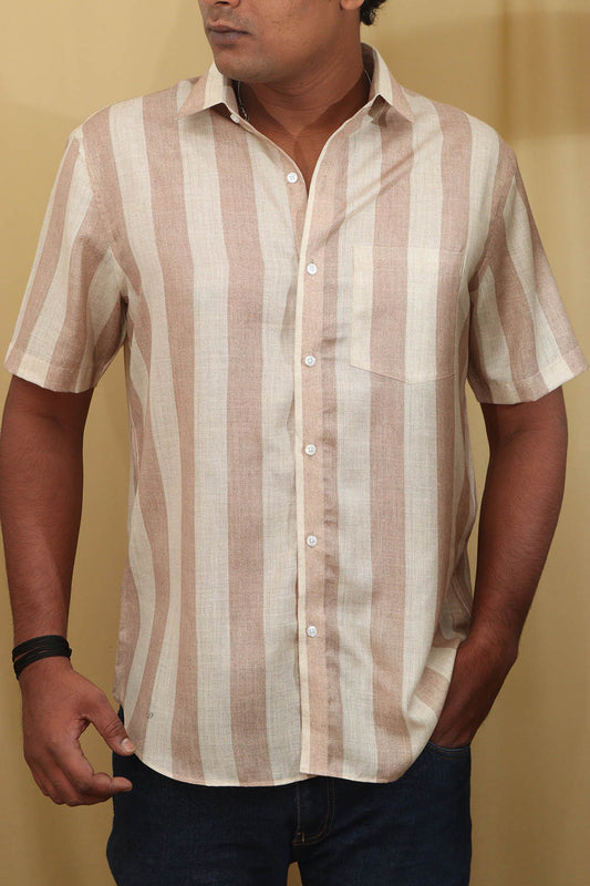 Pastel Wrinkle Free Cotton Linen Digital Printed Shirt