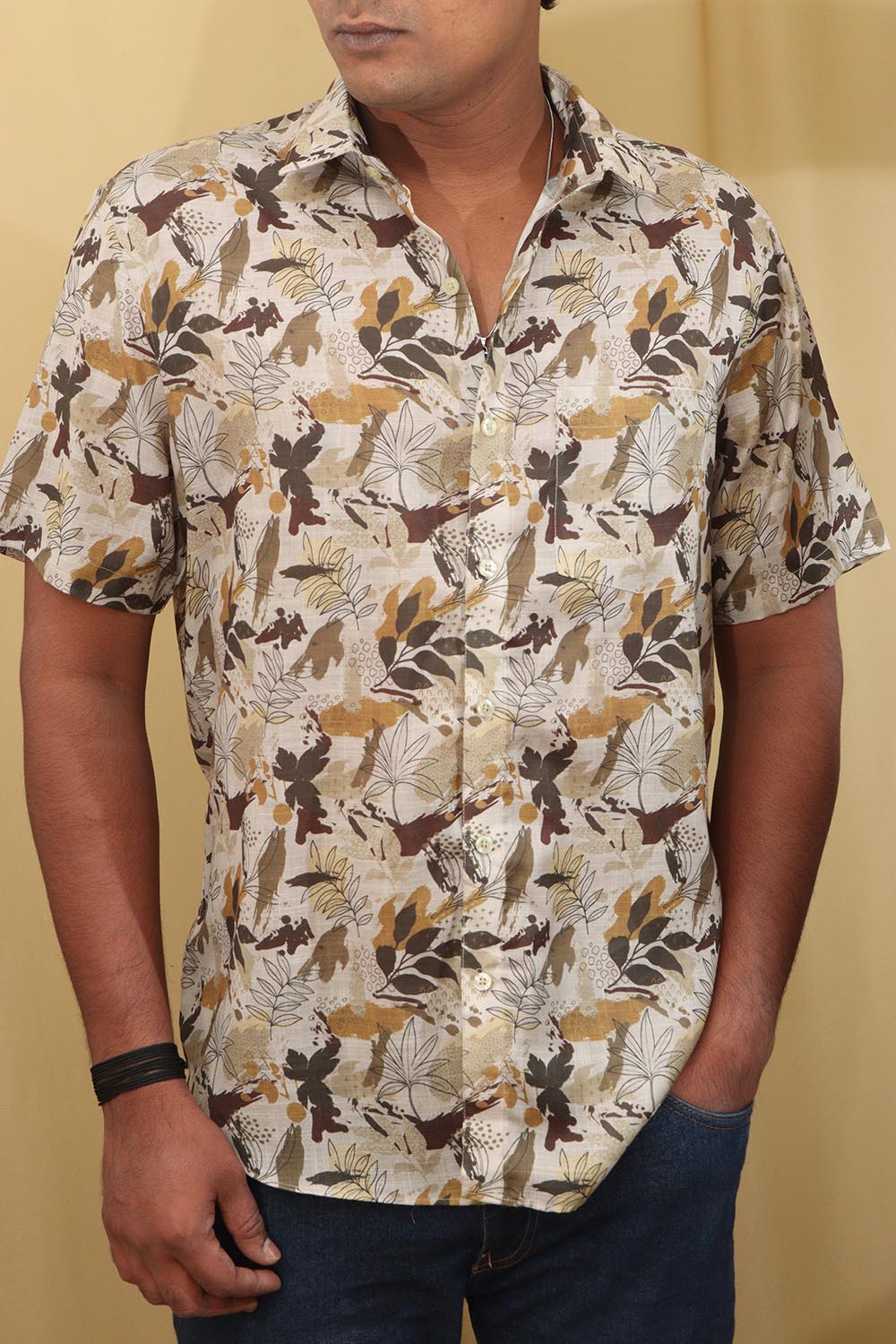 Colorful  Multicolor Cotton Linen Shirt: Wrinkle-Free & Digital Print - Luxurion World