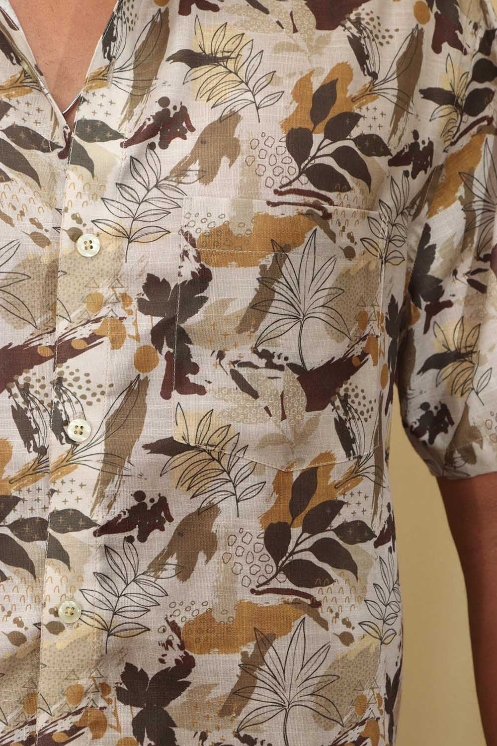 Colorful  Multicolor Cotton Linen Shirt: Wrinkle-Free & Digital Print - Luxurion World