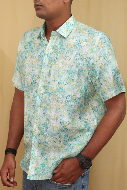 Colorful  Multicolor Digital Printed Wrinkle Free Linen Cotton Shirt - Luxurion World