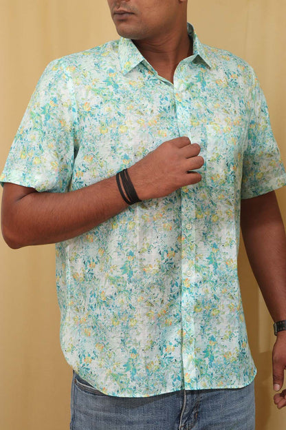 Colorful  Multicolor Digital Printed Wrinkle Free Linen Cotton Shirt - Luxurion World