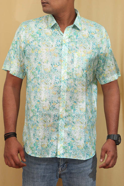 Colorful  Multicolor Digital Printed Wrinkle Free Linen Cotton Shirt - Luxurion World