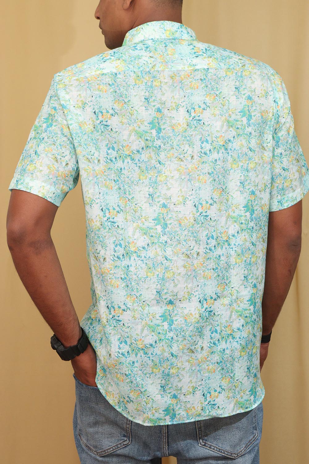 Colorful  Multicolor Digital Printed Wrinkle Free Linen Cotton Shirt - Luxurion World