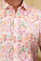 Colorful  Multicolor Digital Printed Wrinkle Free Linen Cotton Shirt - Luxurion World
