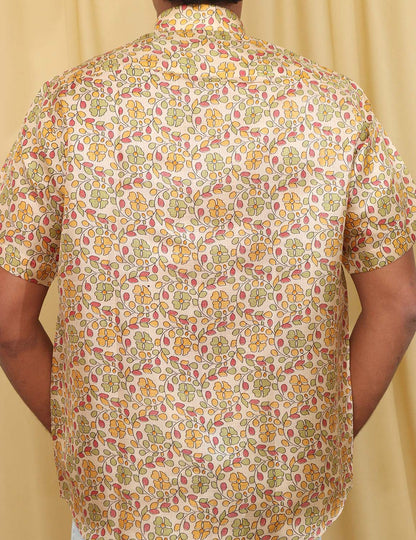 Pastel Madhubani Print Semi Tussar Silk Shirt - Luxurion World