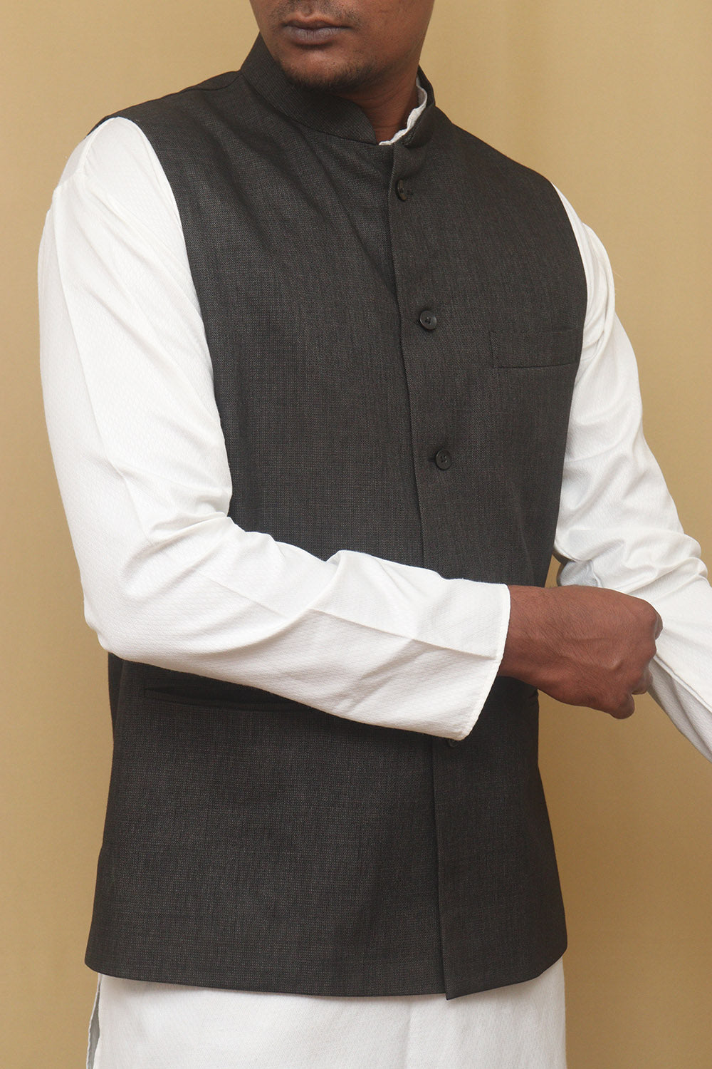 Elegant Black Cotton Nehru Jacket: Classic Style for Every Occasion - Luxurion World