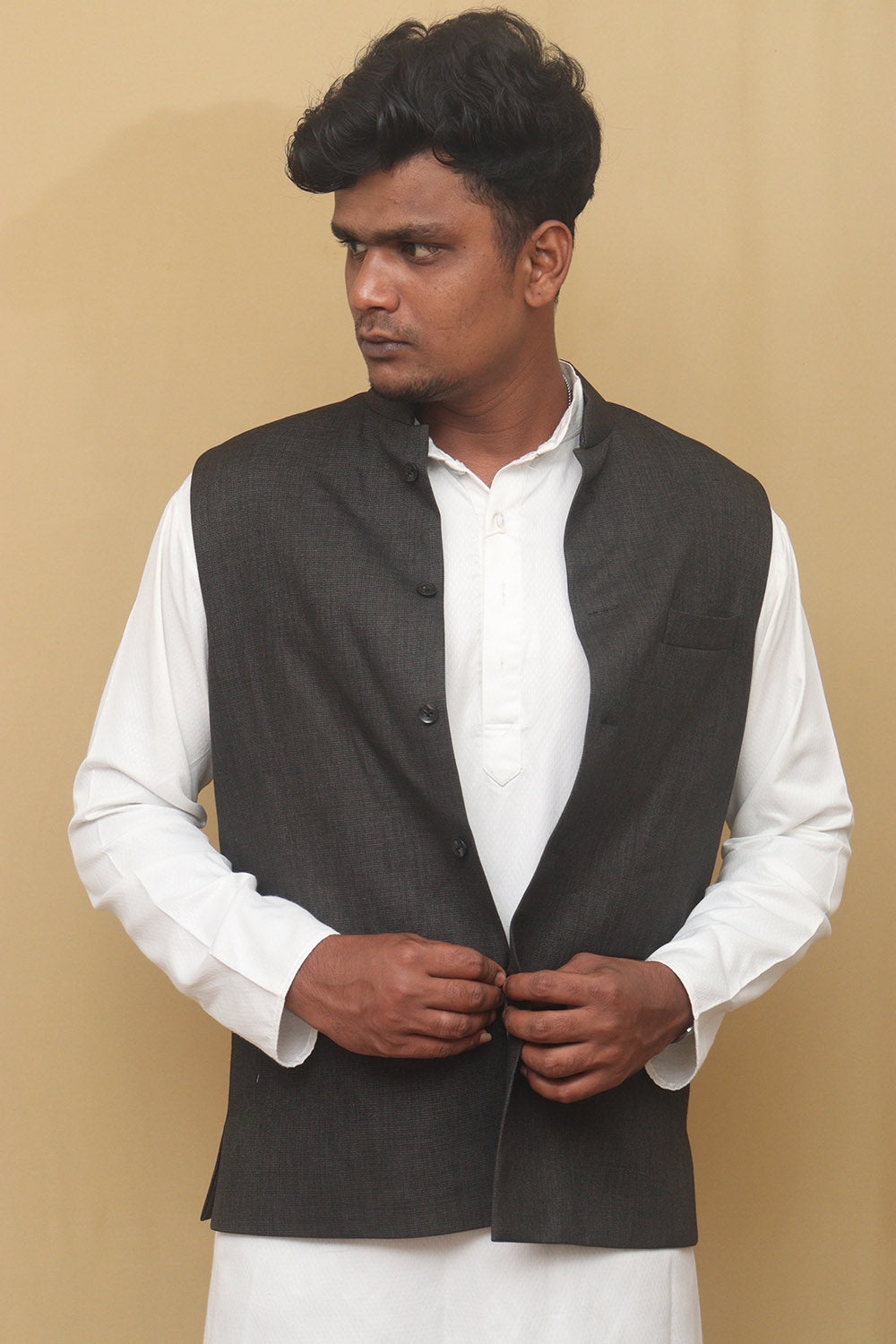 Elegant Black Cotton Nehru Jacket: Classic Style for Every Occasion - Luxurion World