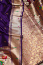 Pastel Banarasi Brocade Suit With Purple Paithani Silk Flower Design Dupatta - Luxurion World