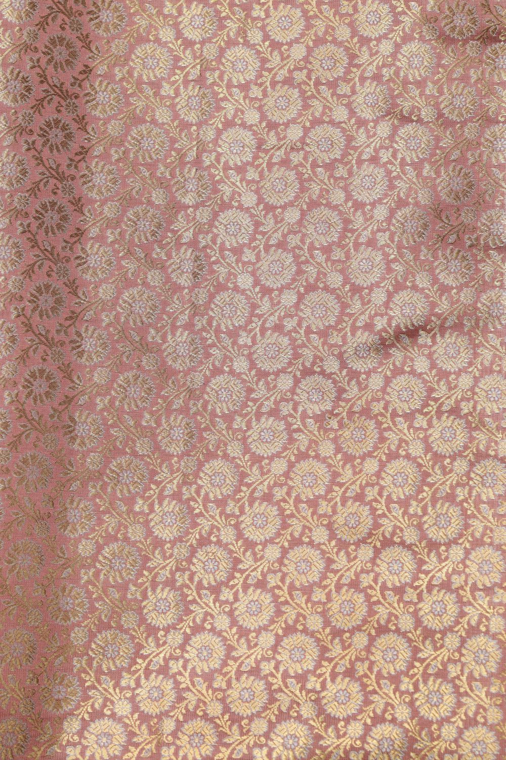 Pastel Banarasi Brocade Suit With Purple Paithani Silk Flower Design Dupatta