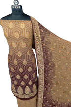 Pastel Banarasi Bandhani Georgette Meenakari Rai Bandhej Three Piece Suit Festive