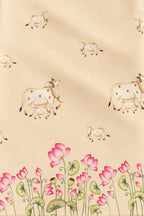 Pastel Digital Pichwai Printed Modal Satin Fabric