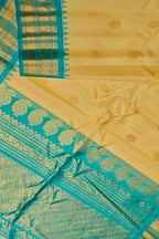Golden Handloom Gadwal Pure Silk Saree — Zari Motifs, Wedding