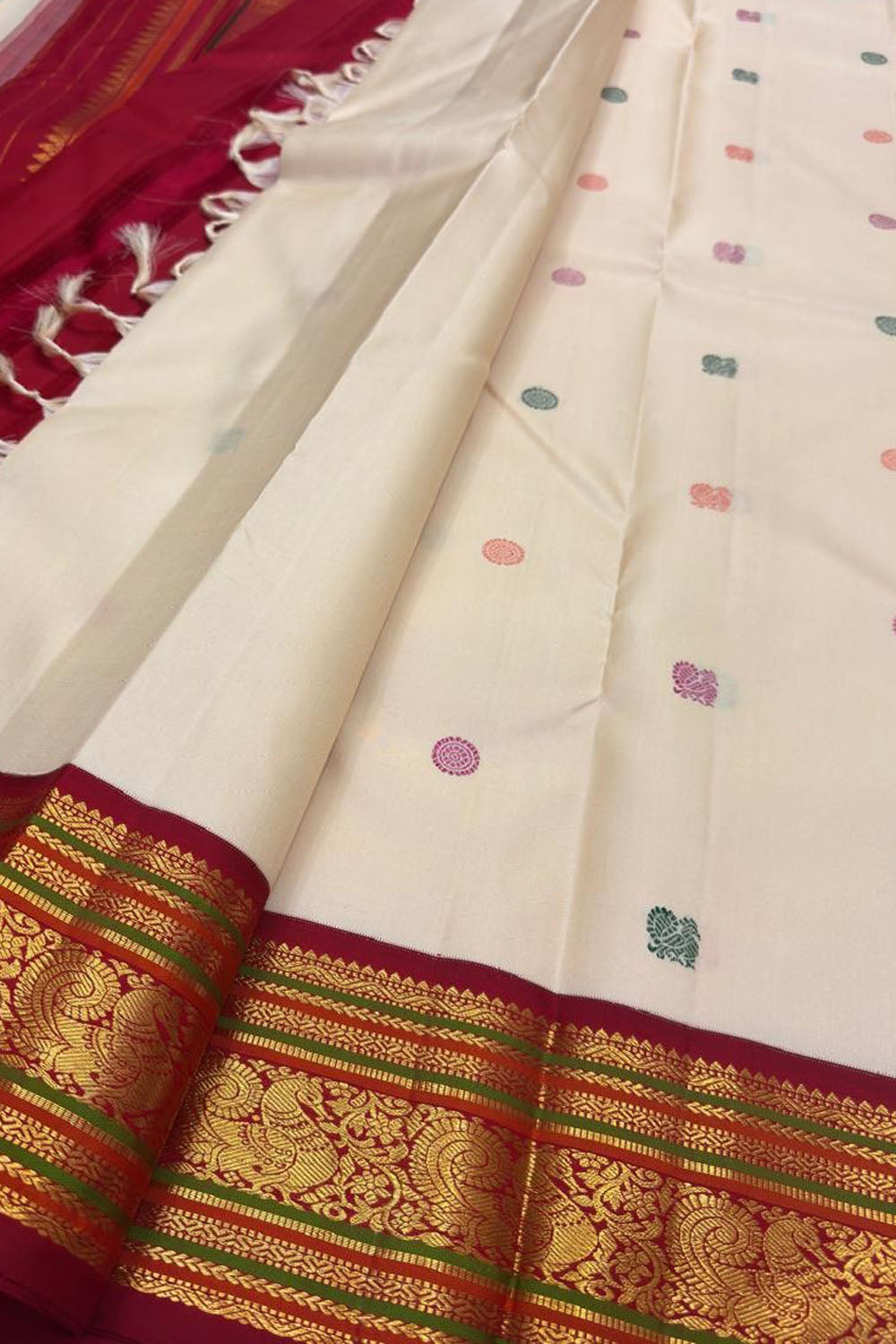 Pastel Kanjeevaram Pure Silk Saree Handloom Woven Wedding