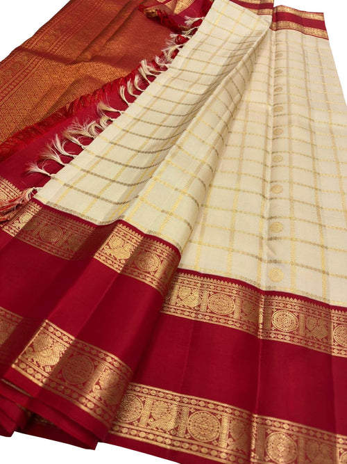 Pastel Kanjeevaram Pure Silk Saree — Handloom Weave, Wedding
