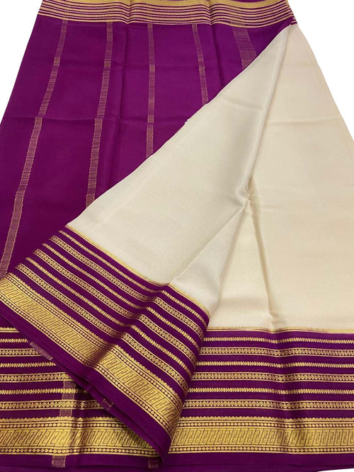 Pastel Mysore Pure Crepe Silk Saree Handloom Weave Festive