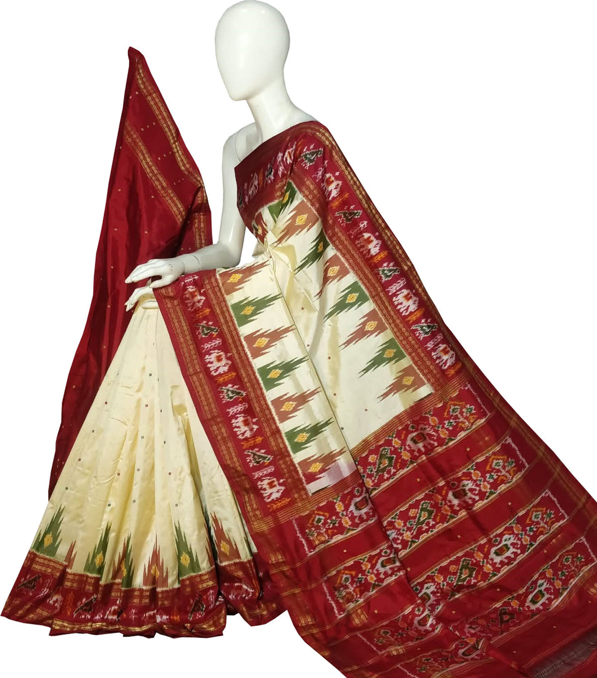 Pastel Pure Silk Pochampalli Ikat Handloom Saree