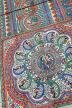 Pastel Pure Tussar Silk Hand Painted Madhubani Saree