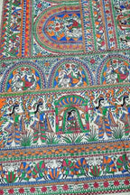 Pastel Pure Tussar Silk Hand Painted Madhubani Saree