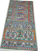 Pastel Pure Tussar Silk Hand Painted Madhubani Saree
