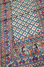 Pastel Pure Tussar Silk Hand Painted Madhubani Saree