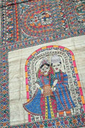Pastel Pure Tussar Silk Hand Painted Madhubani Saree