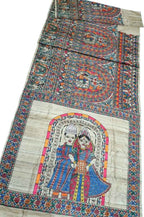 Pastel Pure Tussar Silk Hand Painted Madhubani Saree