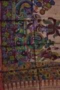 Pastel Pure Tussar Silk Pen Kalamakari Hand Painted Dupatta