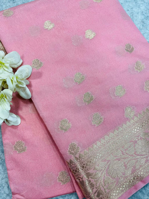 Pink Banarasi Soft Silk Saree IS1B1ZA526090801