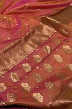 Pink And Orange Chanderi Pure Katan Silk Saree Festive