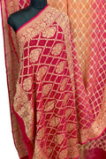 Pink And Pastel Banarasi Bandhani Georgette Neemzari Jangla Saree
