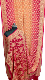Pink And Pastel Banarasi Bandhani Georgette Neemzari Jangla Saree