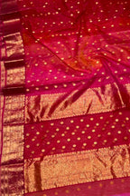 Pink And Red Chanderi Handloom Pure Katan Silk Saree