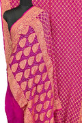 Pink Banarasi Bandhani Georgette Neemzari Jangla Saree