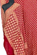 Pink Banarasi Bandhani Georgette Neemzari Jangla Saree