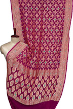 Pink Banarasi Bandhani Pure Georgette Saree Neemzari