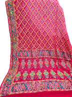 Pink Banarasi Bandhani Pure Georgette Tilfi Zari Saree