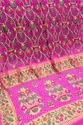 Pink Banarasi Bandhani Pure Georgette Tilfi Zari Saree