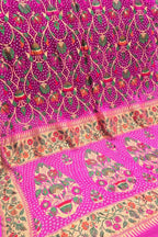 Pink Banarasi Bandhani Pure Georgette Tilfi Zari Saree