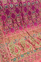 Pink Banarasi Bandhani Pure Georgette Tilfi Zari Saree