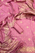 Pink Banarasi Chiniya Silk Unstitched Suit Set