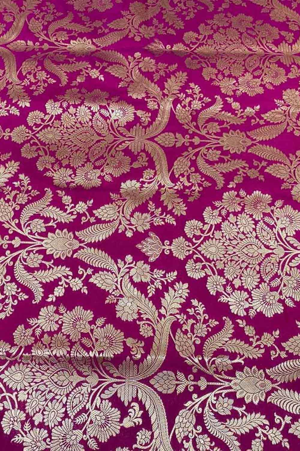Pink Banarasi Handloom Katan Silk Fabric