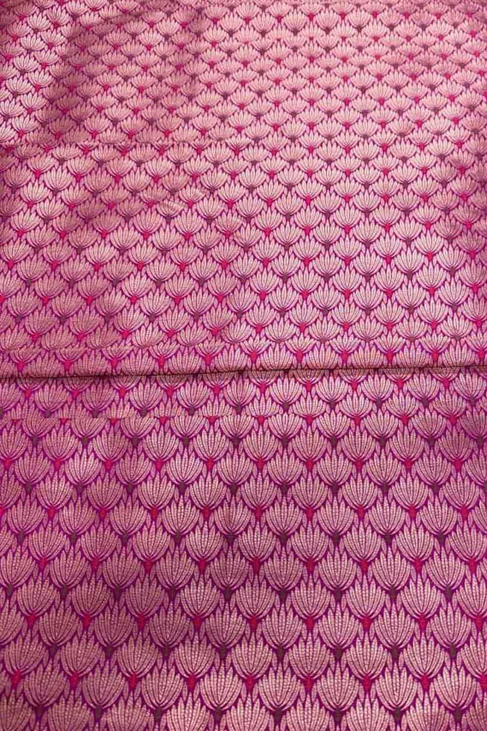 Pink Banarasi Handloom Katan Silk Fabric