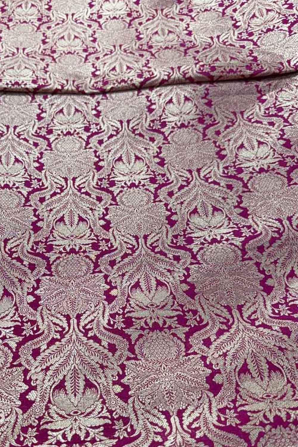 Pink Banarasi Handloom Katan Silk Fabric
