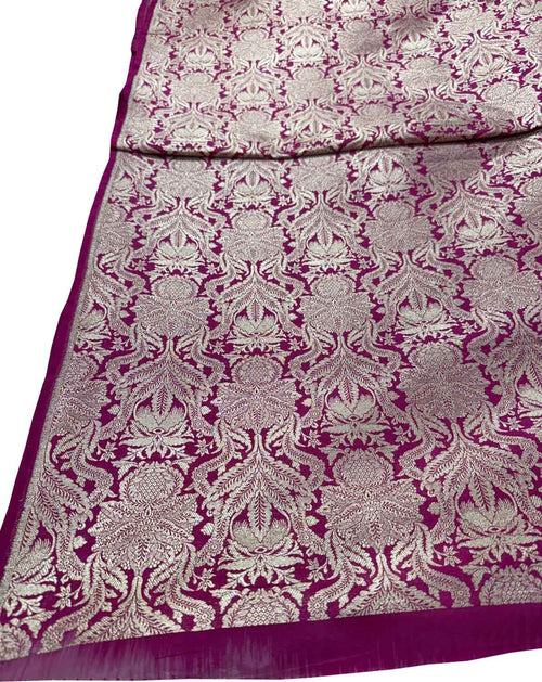 Pink Banarasi Handloom Katan Silk Fabric