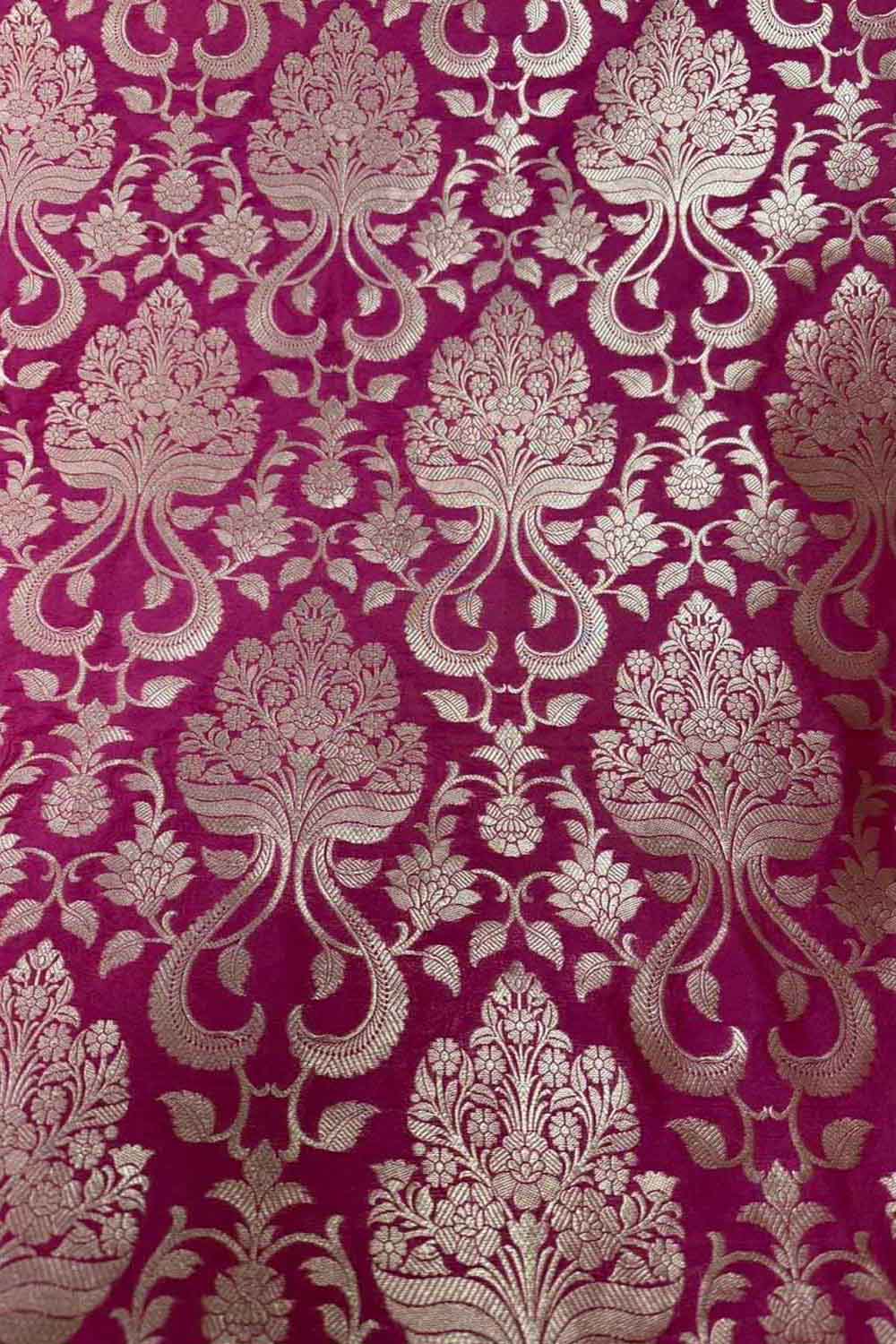 Pink Banarasi Handloom Katan Silk Fabric