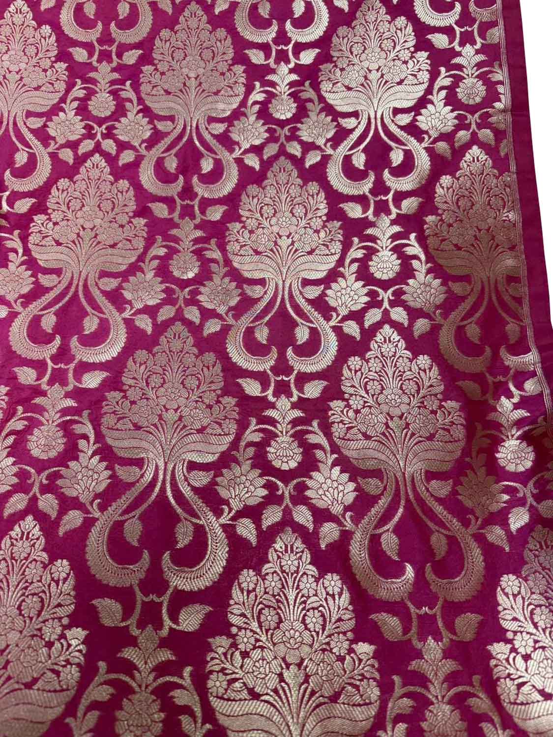 Pink Banarasi Handloom Katan Silk Fabric