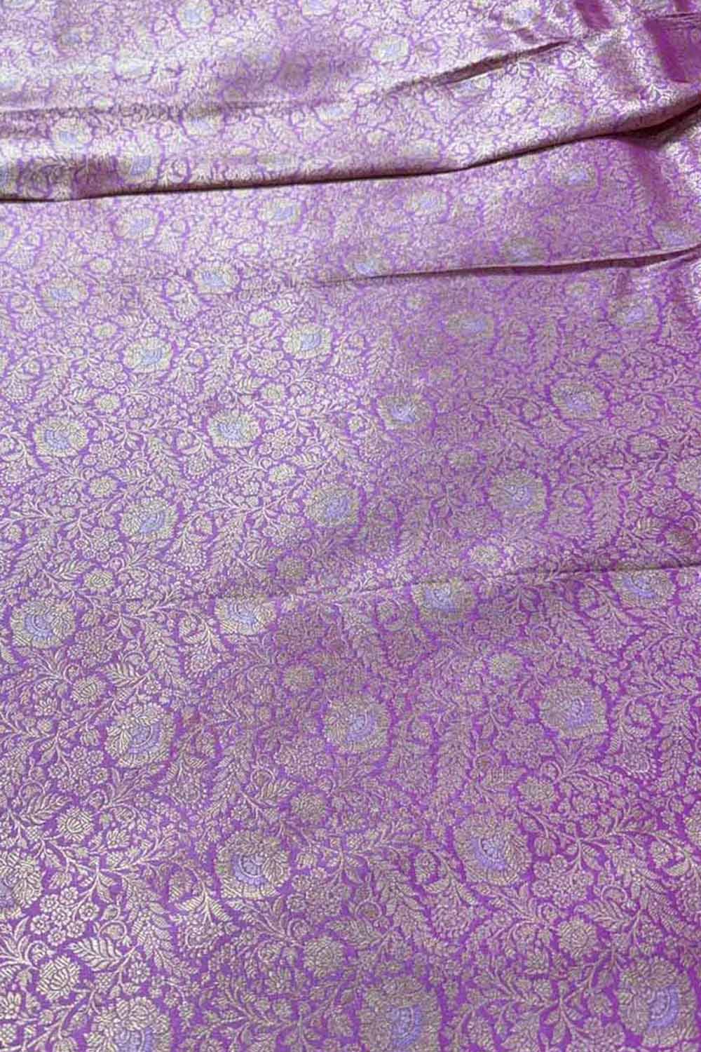 Pink Banarasi Handloom Katan Silk Fabric