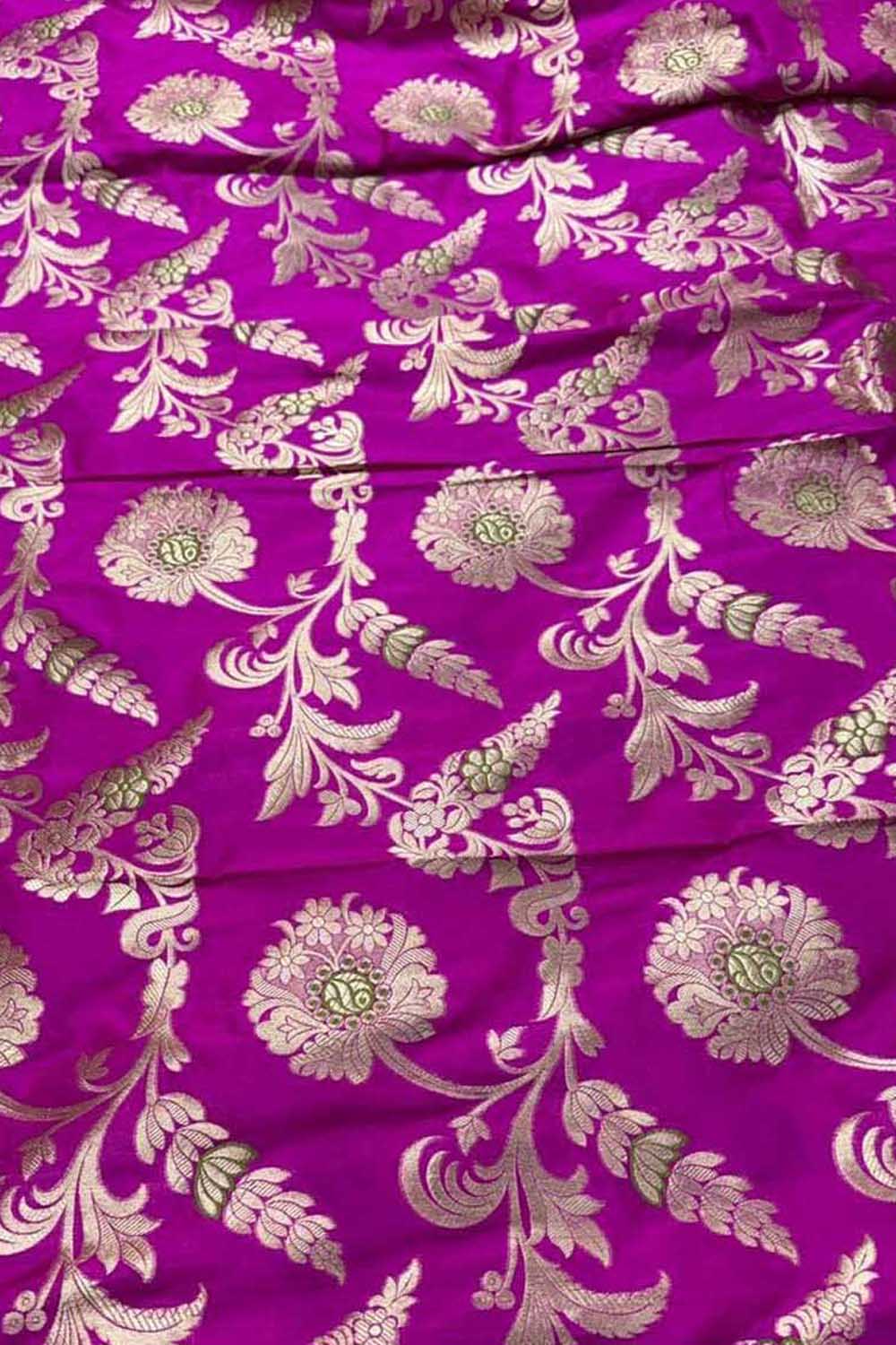 Pink Banarasi Handloom Katan Silk Fabric